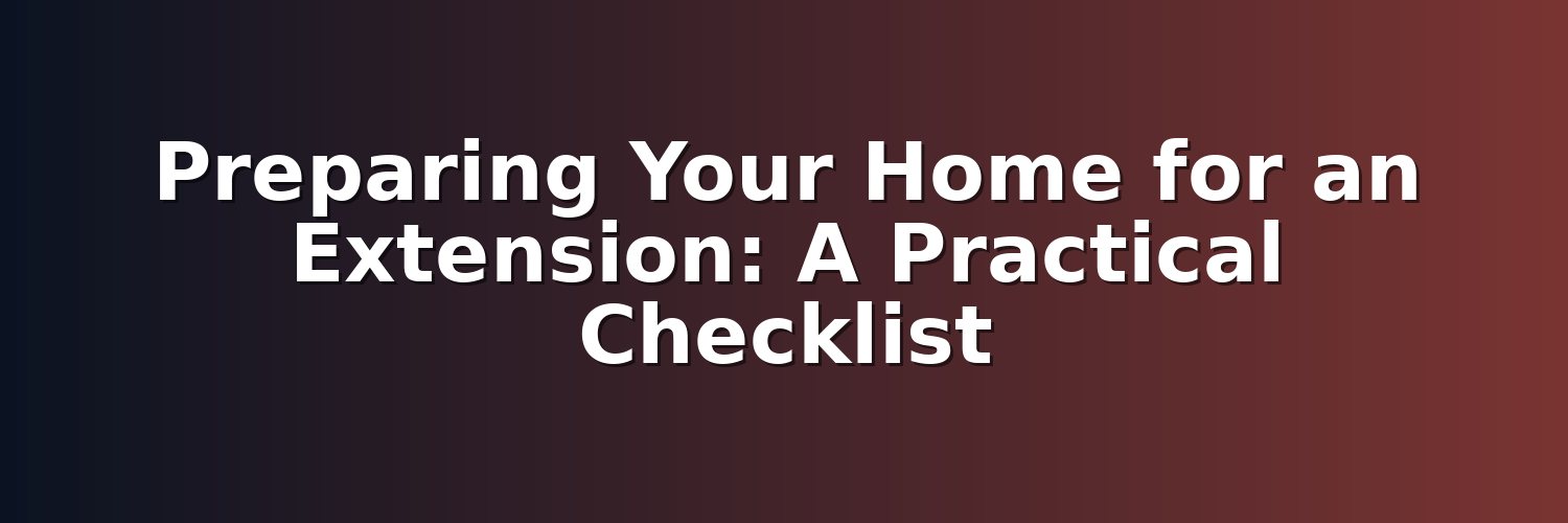 Preparing Your Home for an Extension: A Practical Checklist